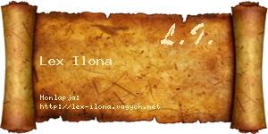 Lex Ilona névjegykártya